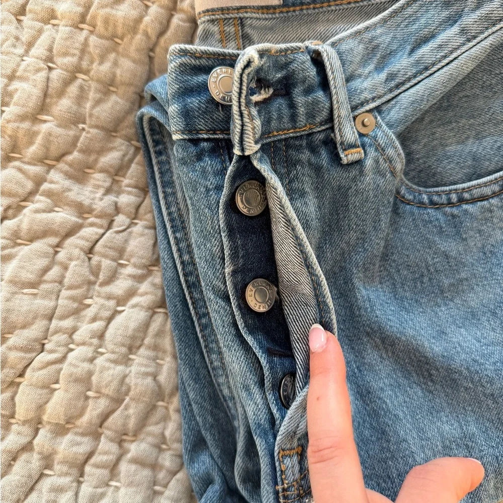 Everlane The High Rise Cheeky Straight Jeans Light/Mid Wash 27 Regular - Picture 7 of 7